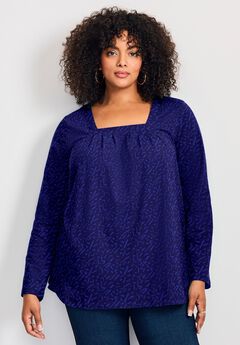 Square Neck Pleated Tunic