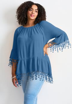 Plus Size Open Shoulder Tops