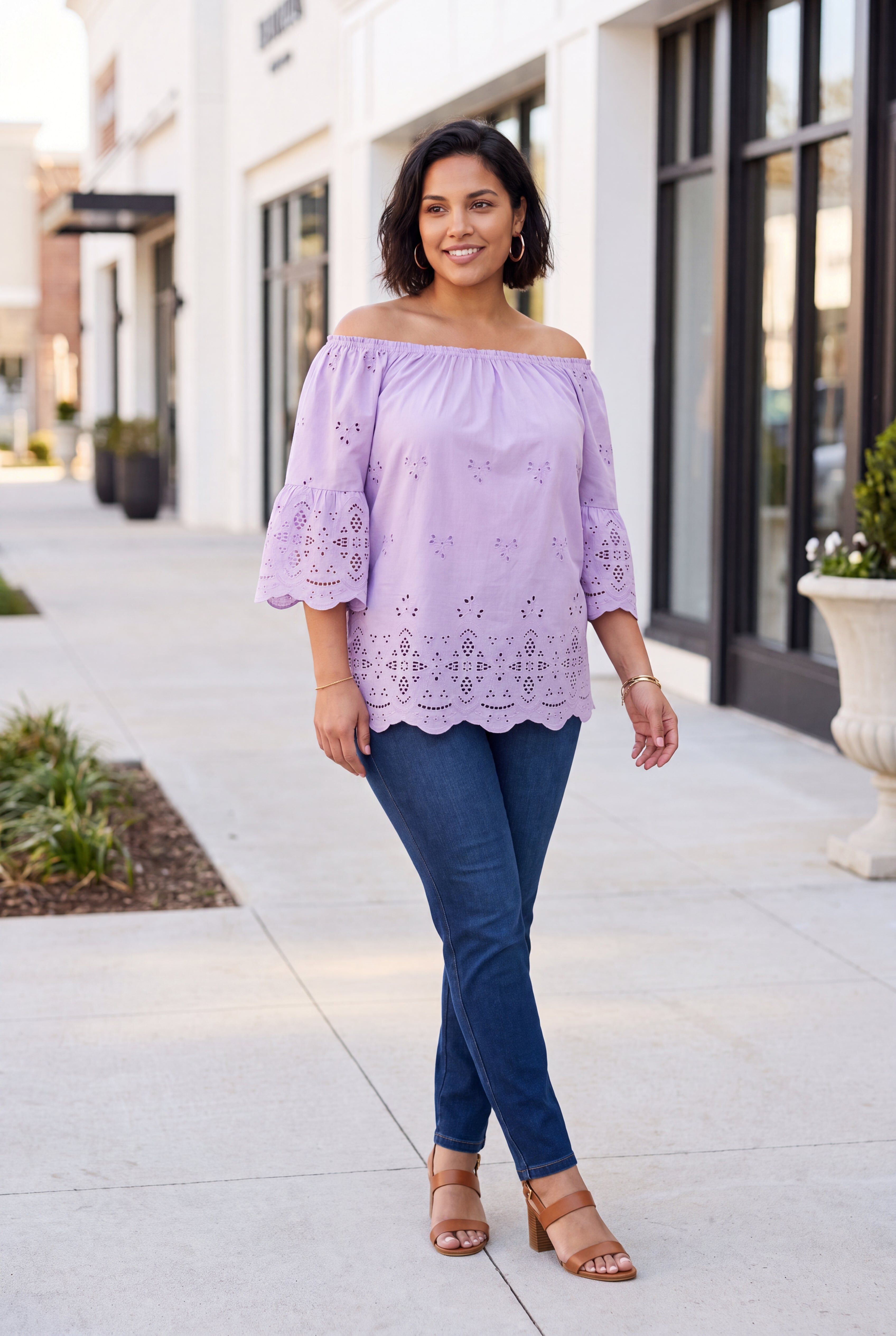 Convertible Eyelet Tunic, VIOLET, hi-res image number 0