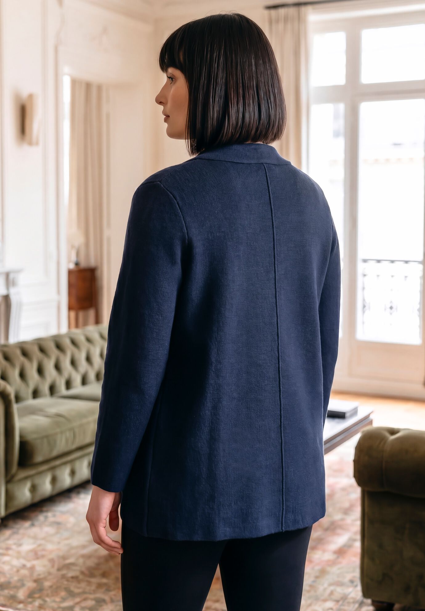 Ariana Knit Blazer, NAVY, alternate image number 2