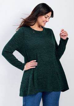 Ruby Button Detail Hacci Top