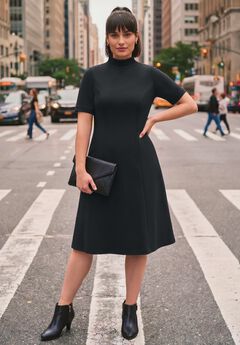 Ponte Fit & Flare Dress