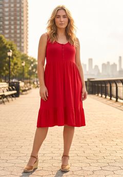 Button Detail Tank Dress