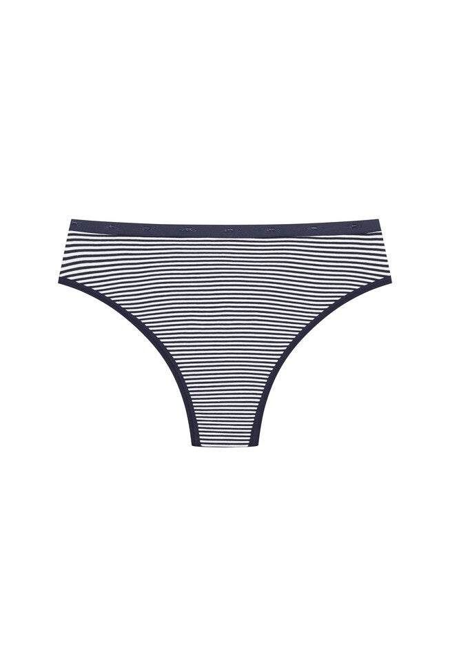 Cotton Stripe Thong, INDIGO STRIPE, alternate image number null