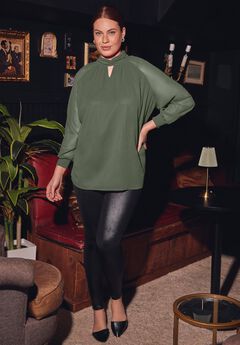 Ruched Keyhole Tunic