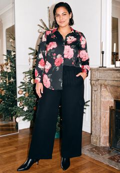 Cece Printed Button Up Blouse