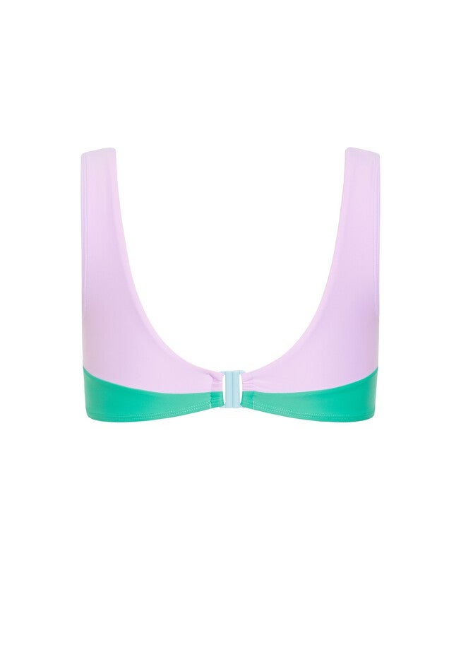 Lulu Underwire Splice Bikini Top - aqua, PURPLE, alternate image number 4
