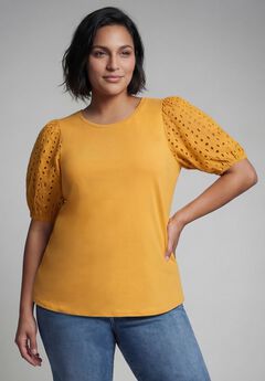 Eyelet Sleeve Tee