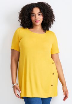 Button Detail Tunic Tee
