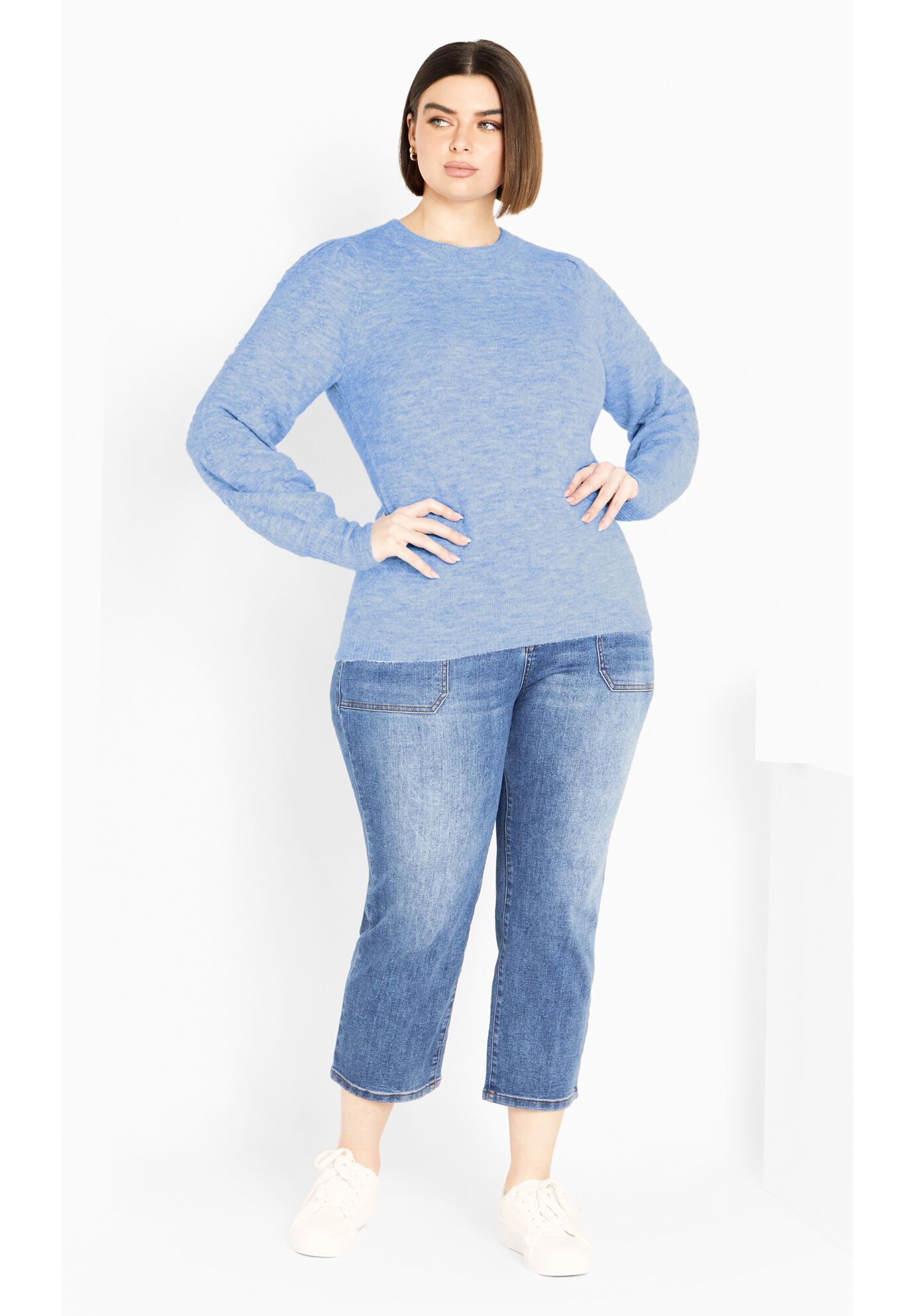 Nicky Pom Pom Sweater, SKY BLUE, on-hover image number 1
