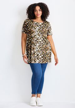 Button Detail Tunic Tee