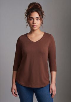 Signature 3/4 Sleeve V-Neck Tee