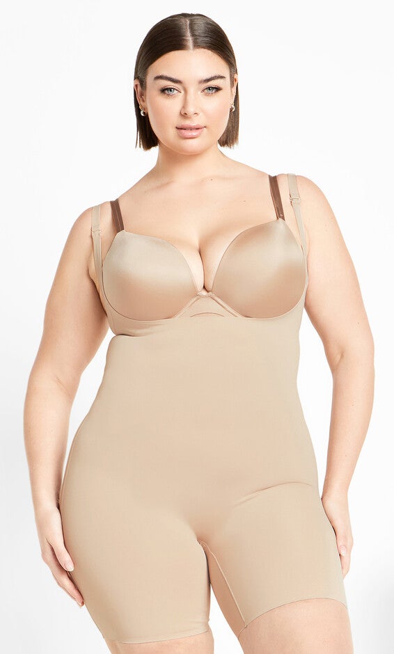 Power Mid Thigh Bodysuit - latte, LATTE, hi-res image number 0