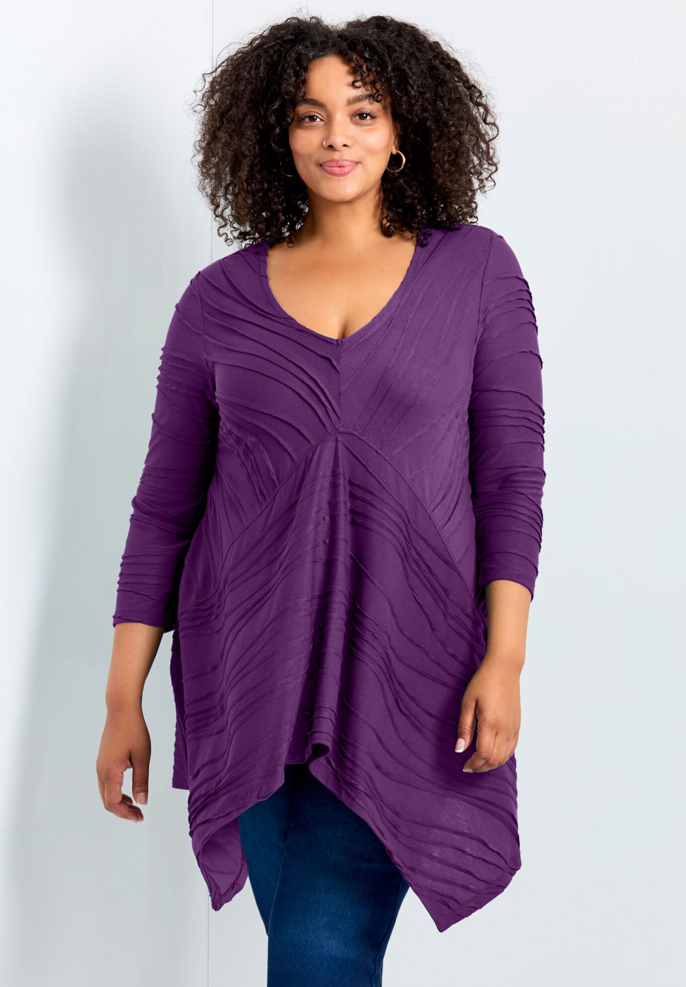 Finley Textured Tunic, PLUM, hi-res image number 0