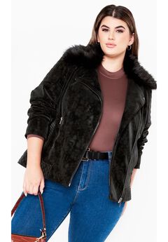 Plus Size Faux Fur Coat