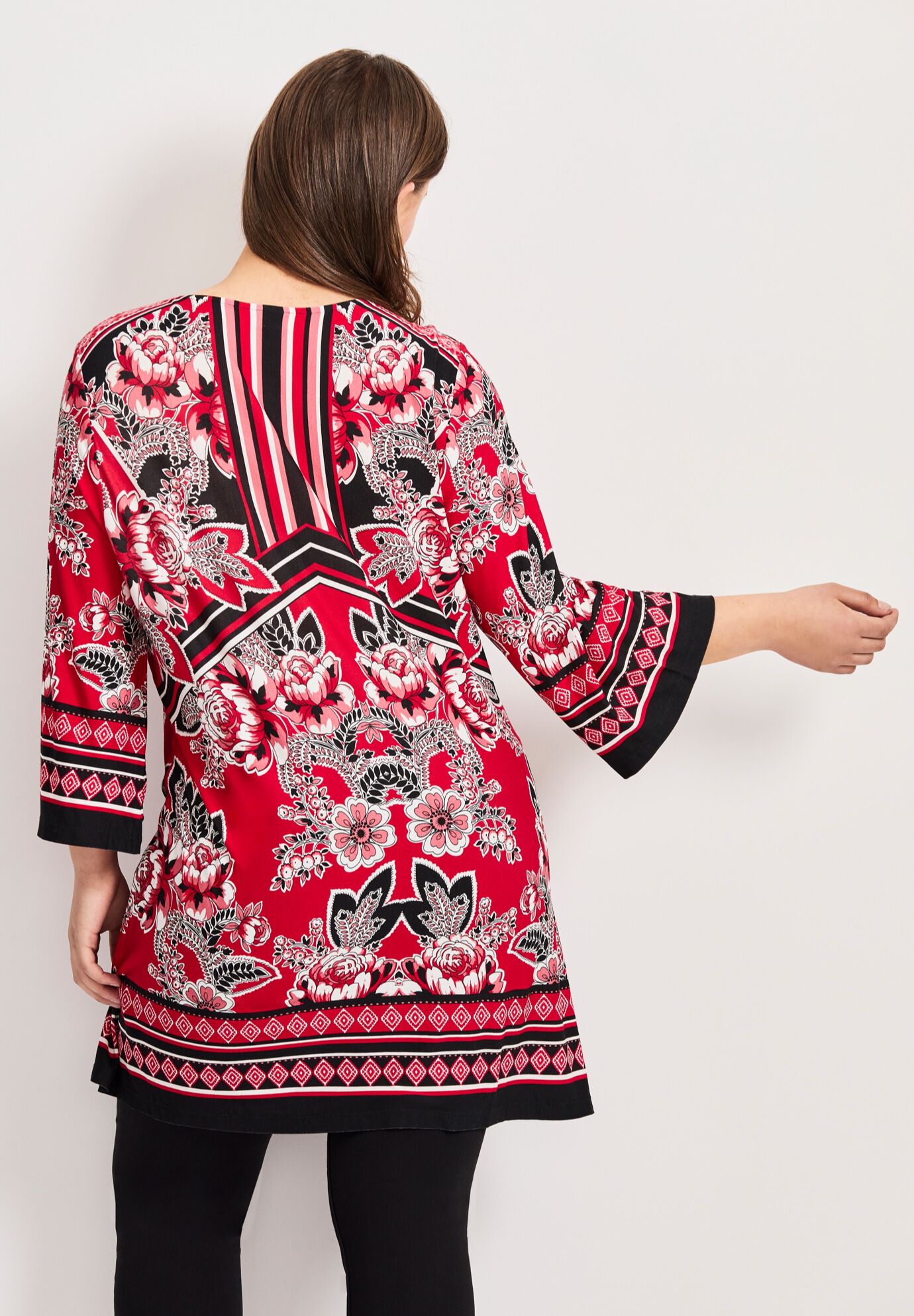 Scarf Print Tunic, RED SCARF PRINT, alternate image number 2