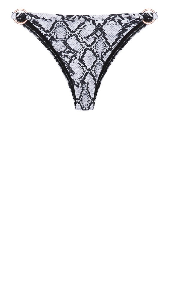 Greta Print Bikini Bottom - black snake, BLACK, alternate image number 3
