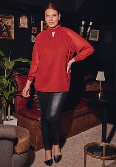Ruched Keyhole Tunic