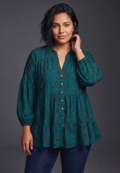 Flora Blouson Tiered Tunic