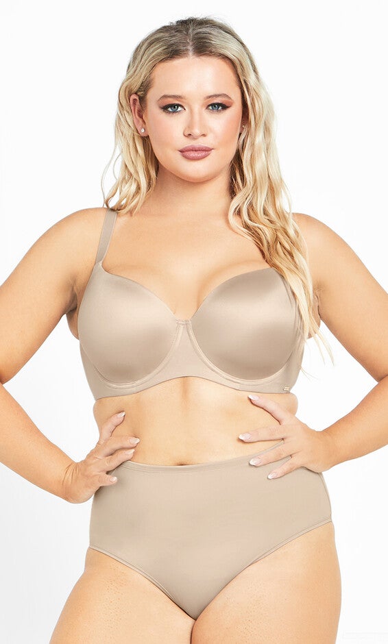 Smooth & Chic T-Shirt Bra - latte, BEIGE, hi-res image number 0