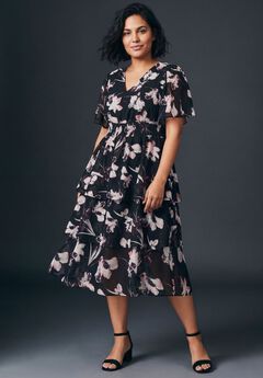 Tiered Flutter Maxi Dress