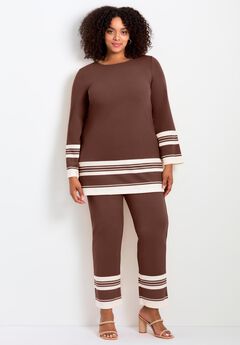 Border Stripe Straight Leg Pant