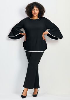 Ivana Contrast Bell Sleeve Top