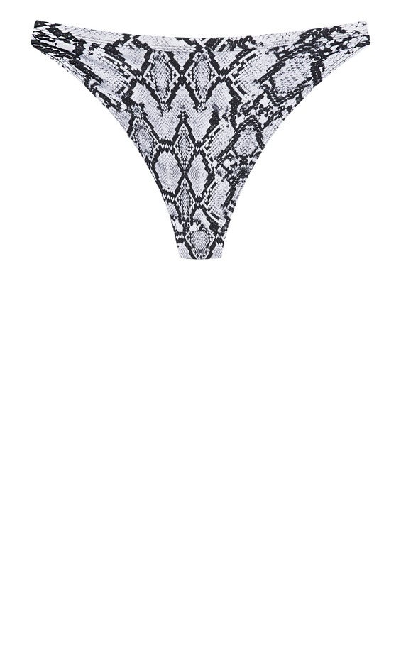 Greta Print Bikini Bottom - black snake, BLACK, alternate image number 4