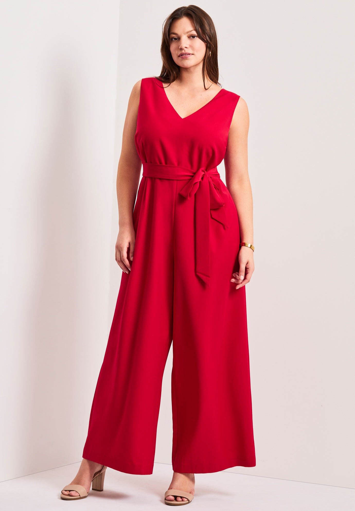 Cool Hand Wide Leg Jumpsuit, VIVID RED, hi-res image number 0