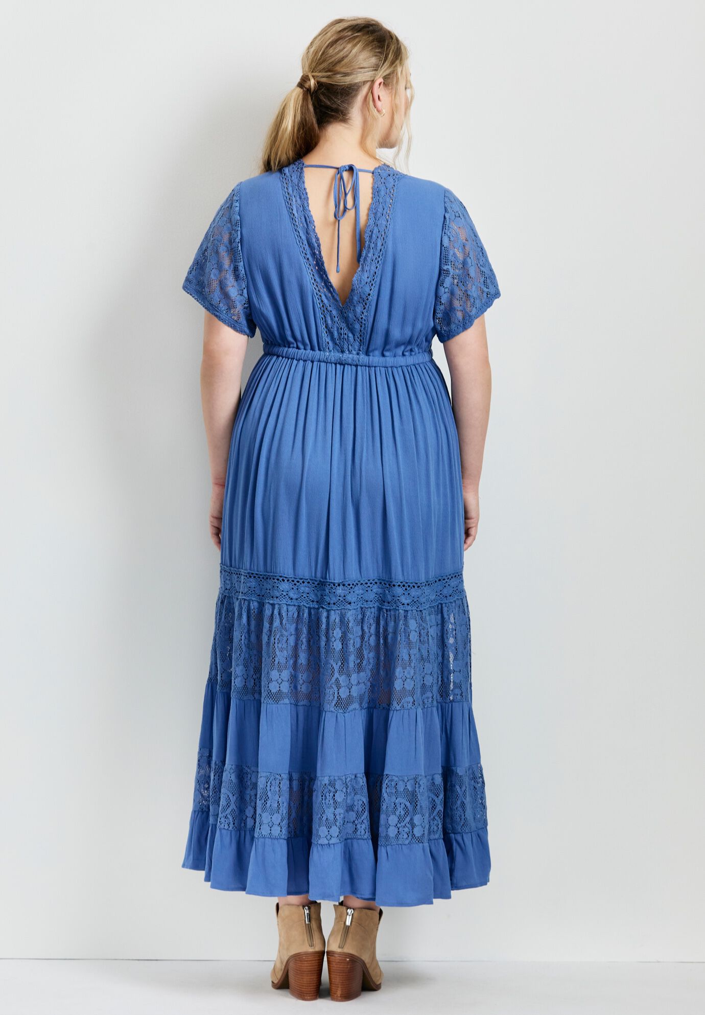 Raven Lace Maxi Dress, HORIZON BLUE, alternate image number 2