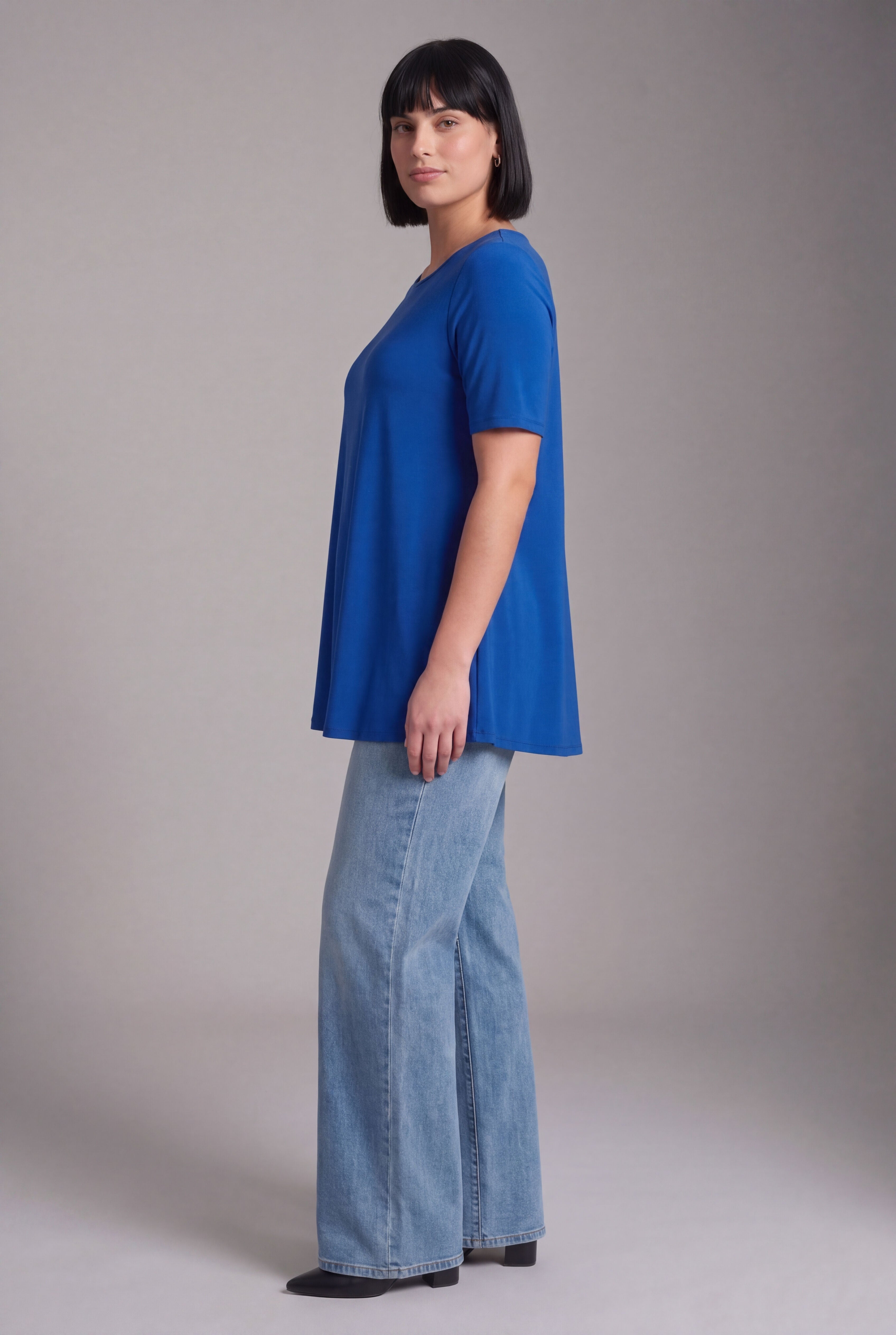Boatneck Swing Tunic, DARK SAPPHIRE, alternate image number 2