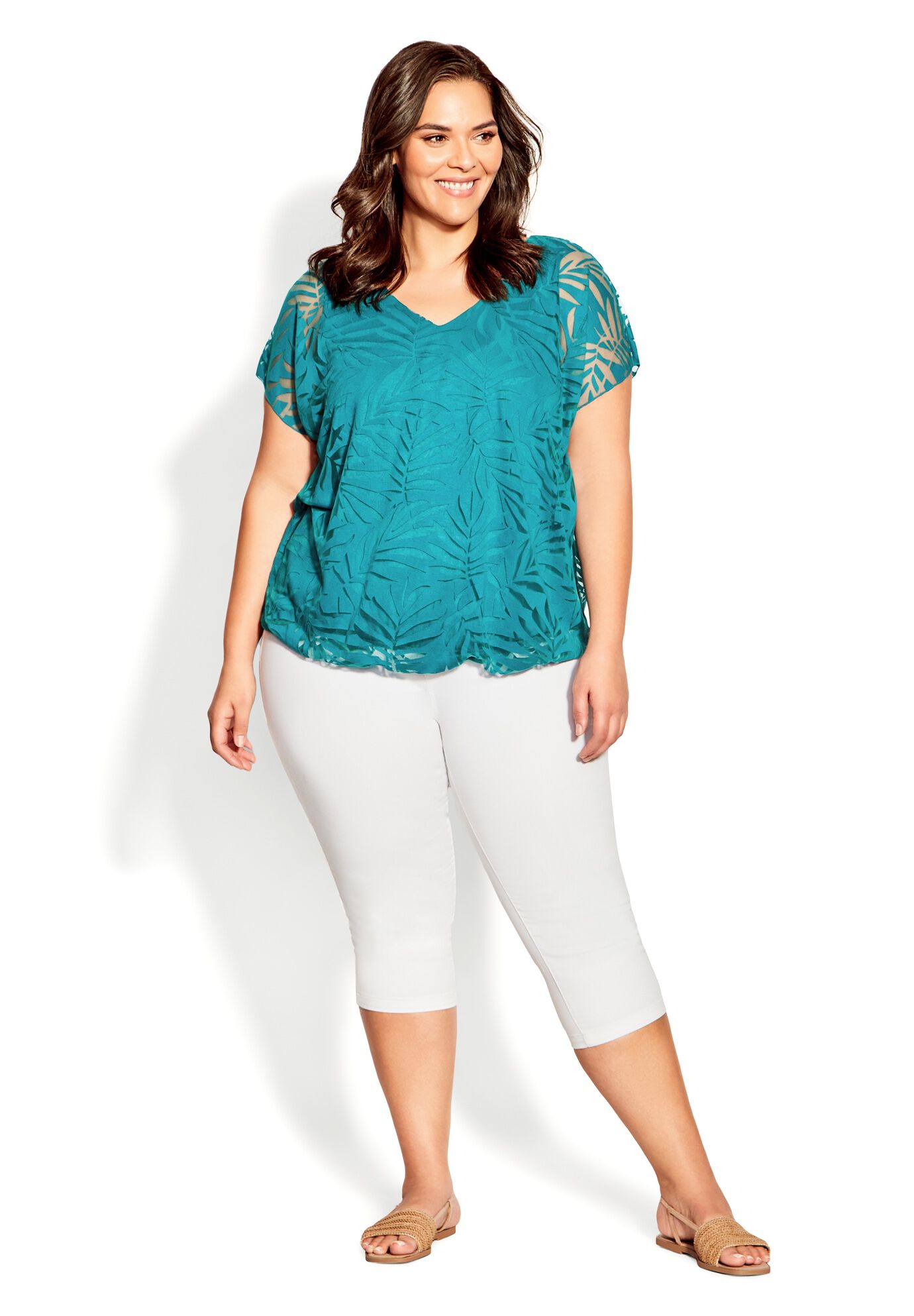 Elora Burnout Top, TEAL, alternate image number 5
