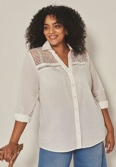 Long Sleeve Lace Detail Shirt