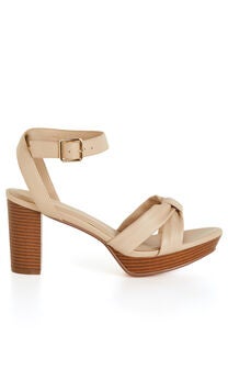 WIDE FIT Leah Platform - tan
