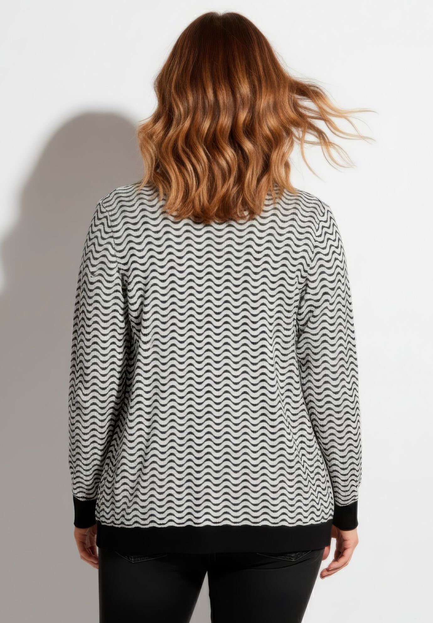 Poet Sleeve Open Cardigan Sweater, NEUTRAL WAVE, alternate image number 2