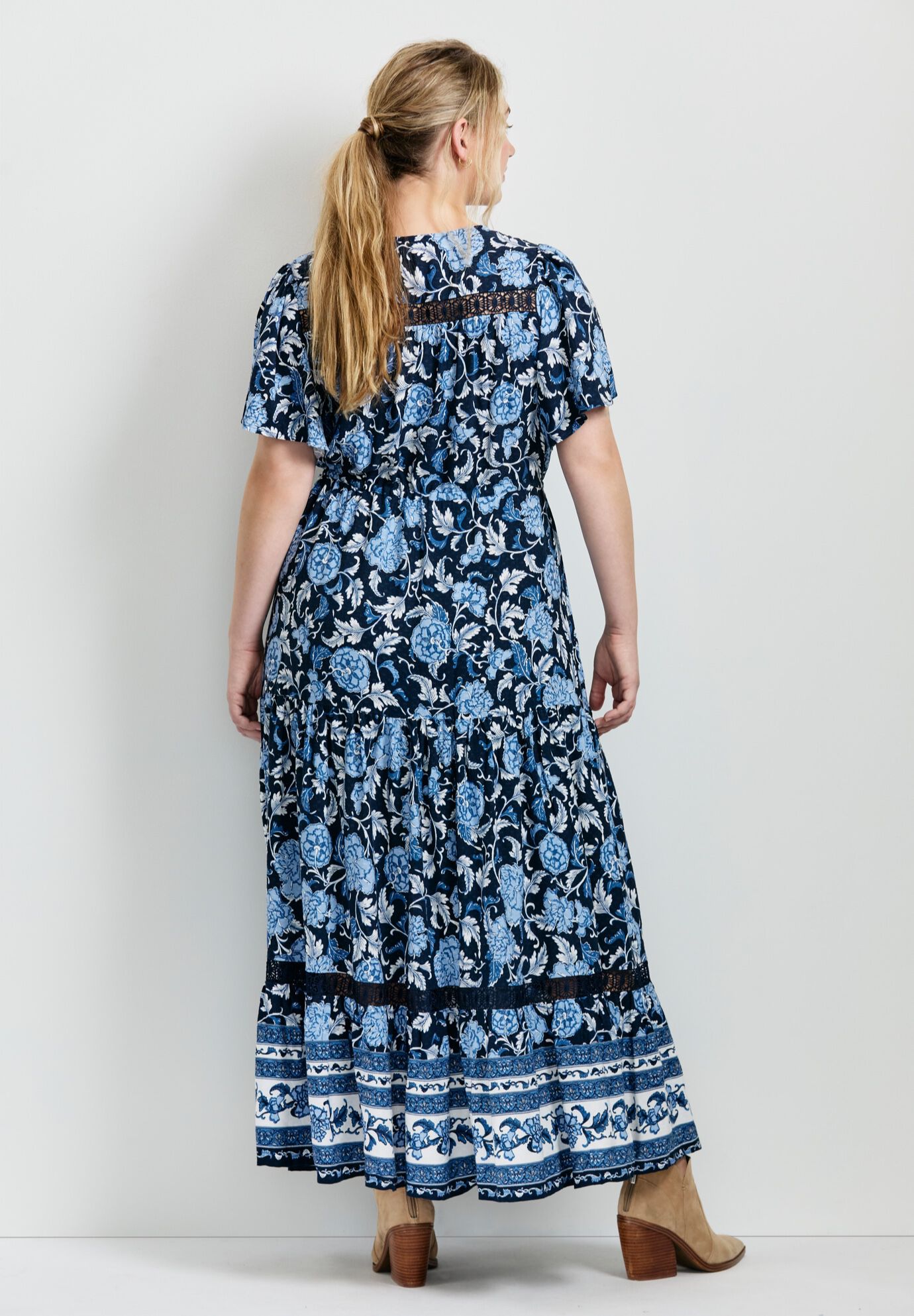 Emmy Placement Print Maxi Dress, MOONSHINE BORDER, alternate image number 2