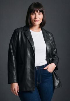 Faux Leather Blazer