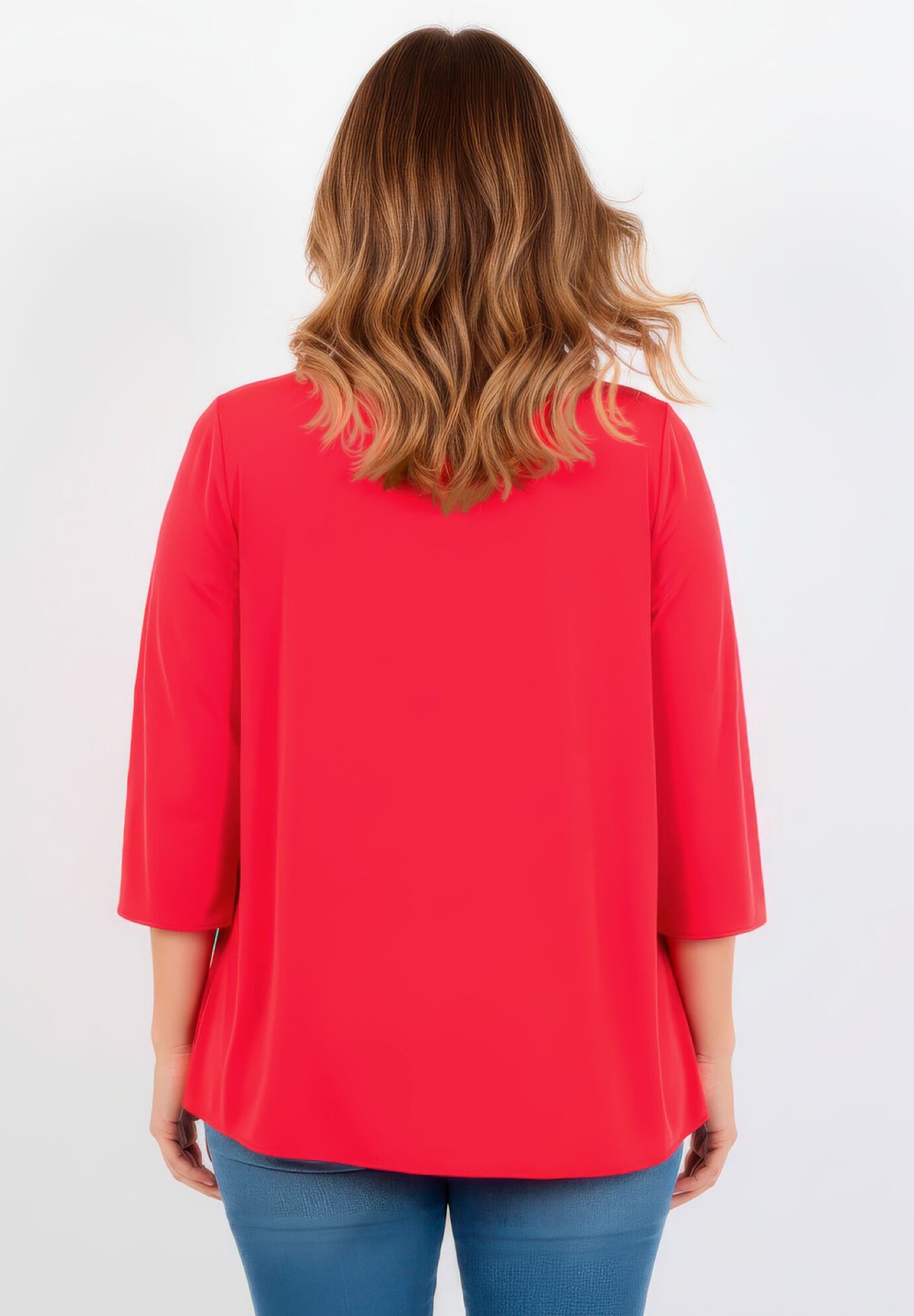 Audrey Ring Detail Top, VIBRANT RED, alternate image number 2