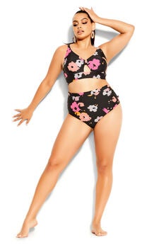 Izzy Hi Waist Print Bikini Brief - floral