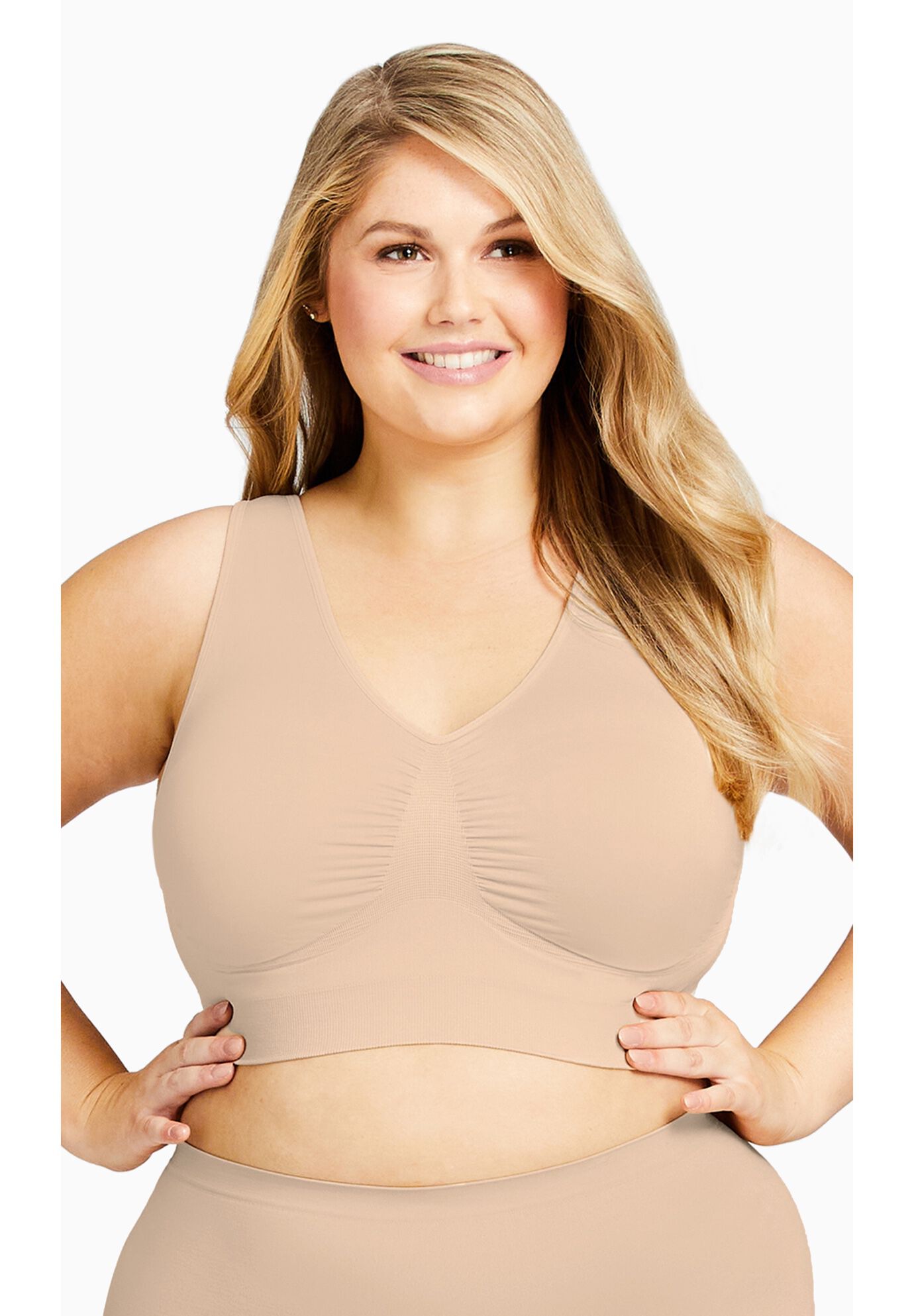 Seamless Wire Free Bra, NUDE, hi-res image number 0