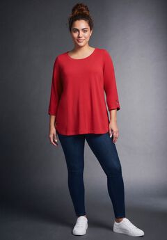 Sabrina Button Detail Top