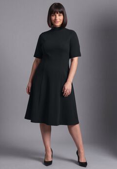 Ponte Fit & Flare Dress