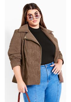 Plus Faux Fur Jacket