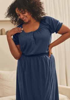 Knit Gauze Puffed Sleeve Top
