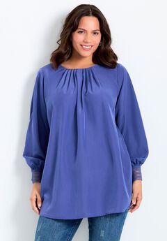 Pleated Peasant Blouse