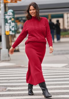 A-Line Midi Sweater Skirt