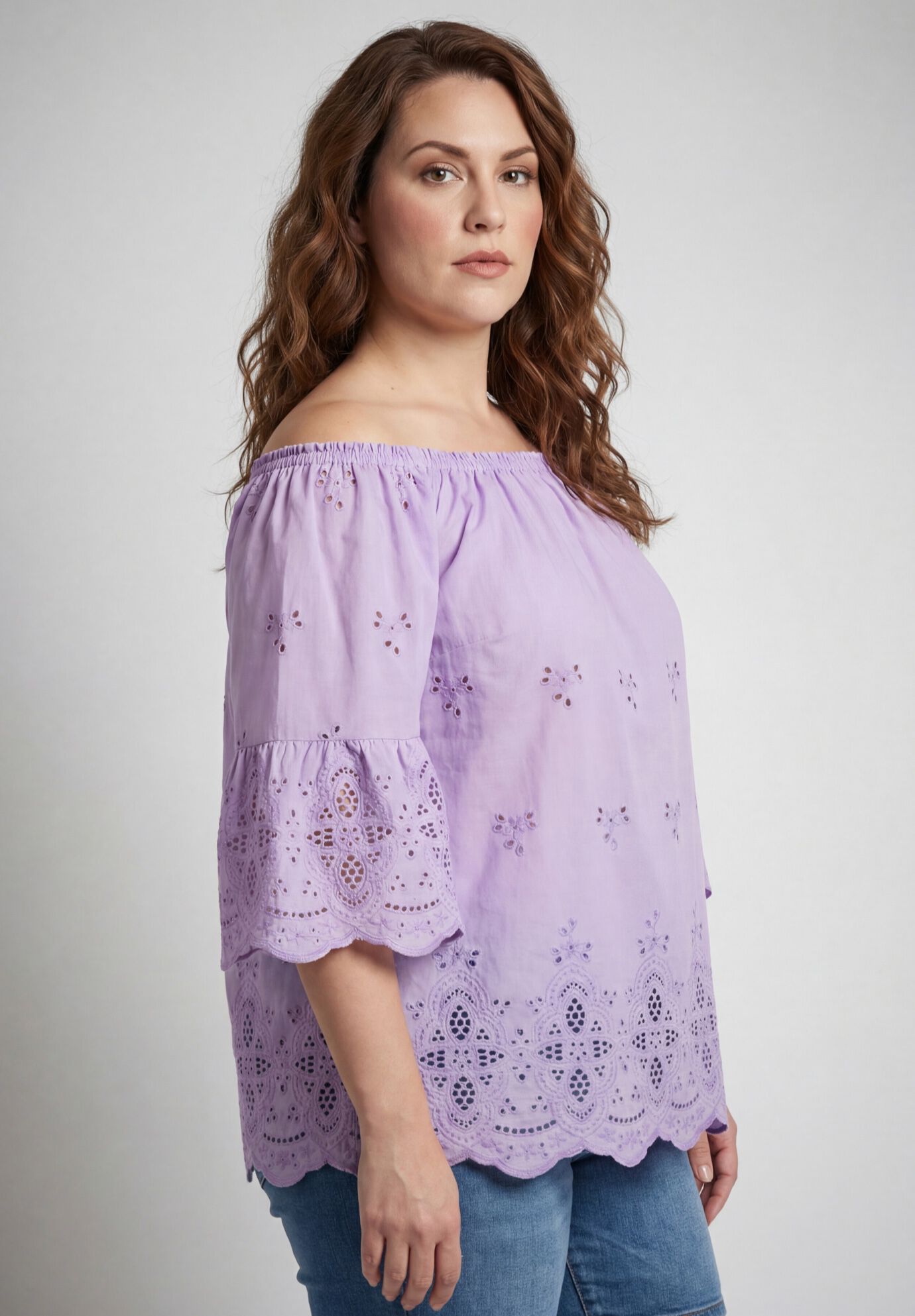 Convertible Eyelet Tunic, VIOLET, alternate image number 2