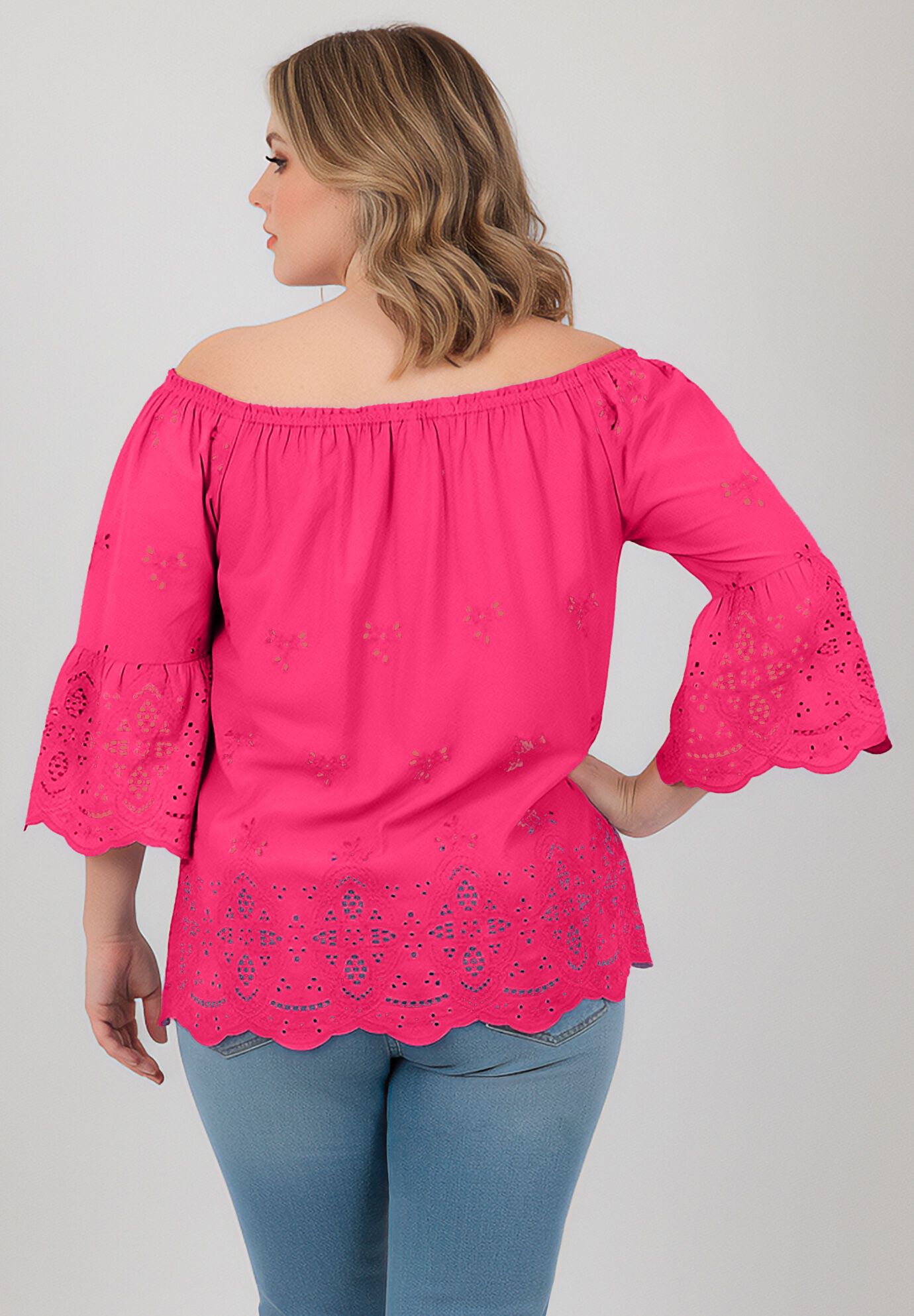 Convertible Eyelet Tunic, PINK BURST, alternate image number 2
