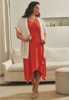 Short Sleeve Button Front Cardigan