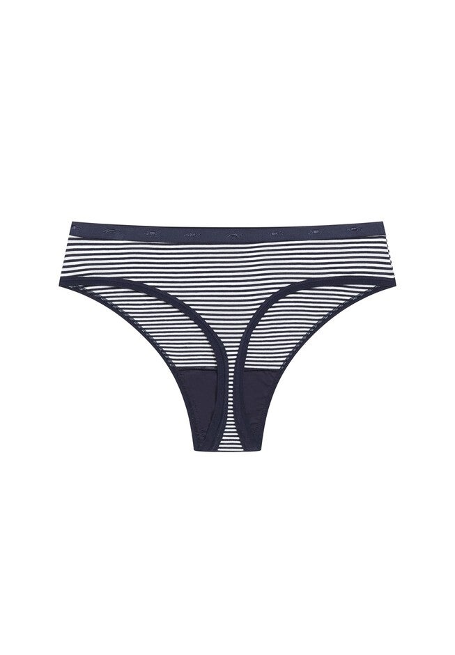 Cotton Stripe Thong, INDIGO STRIPE, alternate image number null